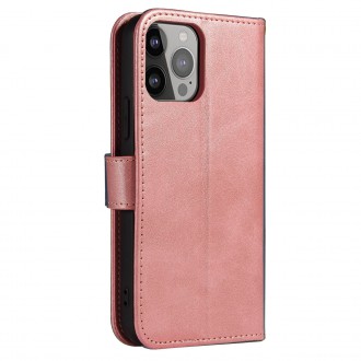 Magnet Case elegant case cover flip cover with stand function for iPhone 14 Pro pink