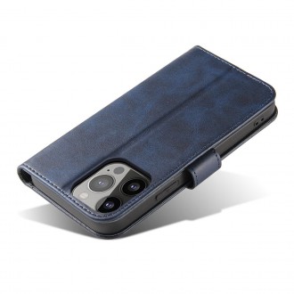 Pouzdro Magnet Case pro iPhone 14 Pro Max flip cover stojánek na peněženku modrý