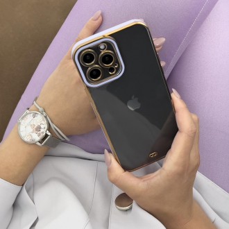 Fashion Case for iPhone 12 Pro Gold Frame Gel Cover Gold