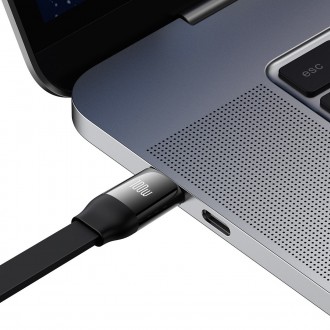 Baseus Bright Mirror 2 navíjecí kabel 3v1 kabel USB Type C - micro USB + Lightning + USB Type C 3.5A 1.1m černý (CAMJ010201)