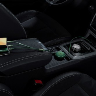 Baseus Bright Mirror 2 navíjecí kabel 3v1 kabel USB Type C - micro USB + Lightning + USB Type C 3.5A 1.1m zelený (CAMJ010206)