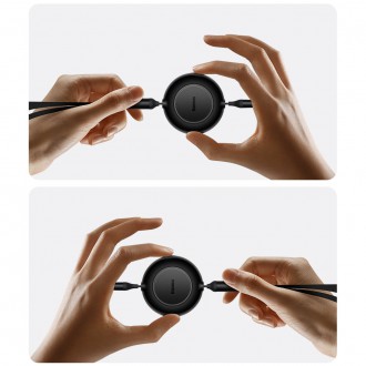 Baseus Bright Mirror 2 navíjecí kabel 3v1 kabel USB Type C - micro USB + Lightning + USB Type C 3.5A 1.1m zelený (CAMJ010206)