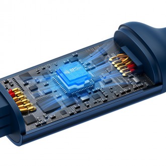 Baseus Bright Mirror 2 navíjecí kabel 3v1 kabel USB Type C - micro USB + Lightning + USB Type C 3.5A 1.1m zelený (CAMJ010206)
