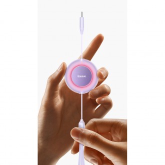 Baseus Bright Mirror 2 navíjecí kabel 3v1 kabel USB Type C - micro USB + Lightning + USB Type C 3.5A 1.1m zelený (CAMJ010206)