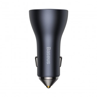 Baseus Golden Contactor Pro nabíječka do auta USB-A + 2x USB-C 65W tmavě šedá (CGJP010013)