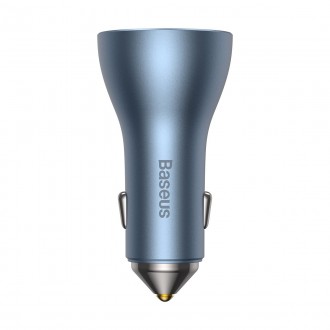 [RETURNED ITEM] Baseus Golden Contactor Pro USB-A car charger + 2x USB-C 65W blue (CGJP010003)