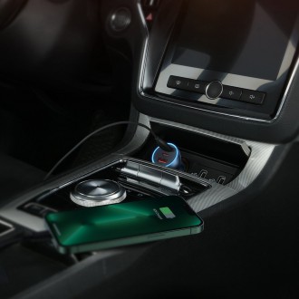 [RETURNED ITEM] Baseus Golden Contactor Pro USB-A car charger + 2x USB-C 65W blue (CGJP010003)
