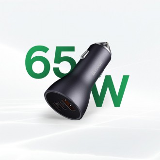 [RETURNED ITEM] Baseus Golden Contactor Pro USB-A car charger + 2x USB-C 65W blue (CGJP010003)