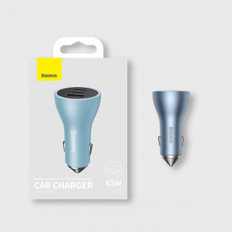 [RETURNED ITEM] Baseus Golden Contactor Pro USB-A car charger + 2x USB-C 65W blue (CGJP010003)