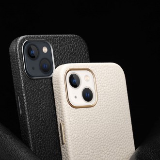 Dux Ducis Roma leather case for iPhone 13 elegant genuine leather black case