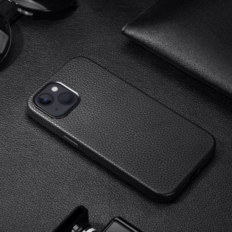 Dux Ducis Roma leather case for iPhone 13 elegant genuine leather black case