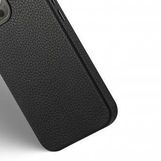 Dux Ducis Roma leather case for iPhone 13 Pro elegant genuine leather black case