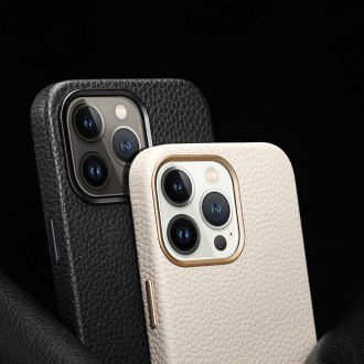 Dux Ducis Roma leather case for iPhone 13 Pro elegant genuine leather black case