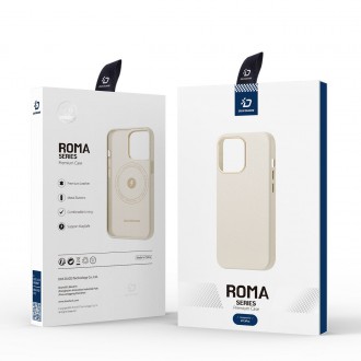 Dux Ducis Roma leather case for iPhone 13 Pro elegant case made of genuine leather white