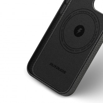 Dux Ducis Roma leather case for iPhone 13 Pro Max elegant genuine leather black case