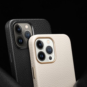 Dux Ducis Roma leather case for iPhone 13 Pro Max elegant genuine leather black case