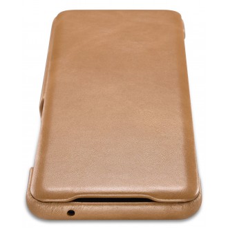 iCarer Curved Edge Vintage Folio Genuine Leather Flip Cover Case for Samsung Galaxy S20+ khaki (RS992007-GG)