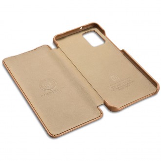 iCarer Curved Edge Vintage Folio Genuine Leather Flip Cover Case for Samsung Galaxy S20+ khaki (RS992007-GG)