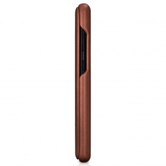 iCarer Curved Edge Vintage Folio Genuine Leather Cover Case for Samsung Galaxy S20+ brown (RS992007-BN)