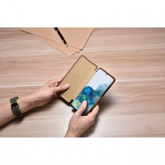 iCarer Curved Edge Vintage Folio Genuine Leather Cover Case for Samsung Galaxy S20+ brown (RS992007-BN)