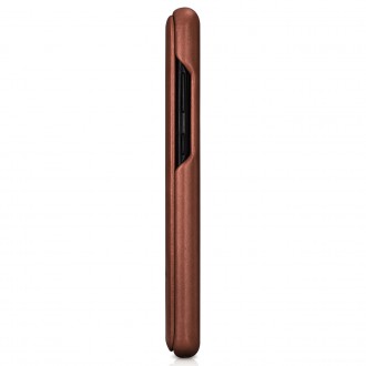 iCarer Curved Edge Vintage Folio Genuine Leather Flip Cover for Samsung Galaxy S20 Ultra brown (RS992008-BN)