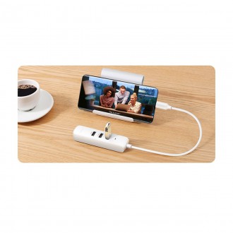 Ugreen HUB 4in1 USB Type C - 3x USB Type A 3.1 Gen 1 + RJ45 white (CM416 50620)