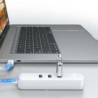 Ugreen HUB 4in1 USB Type C - 3x USB Type A 3.1 Gen 1 + RJ45 white (CM416 50620)