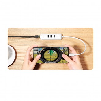 Ugreen HUB 4in1 USB Type C - 3x USB Type A 3.1 Gen 1 + RJ45 white (CM416 50620)
