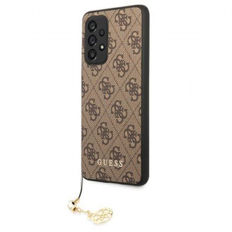 Guess GUHCA53GF4GBR A53 5G A536 hnědé/hnědé pevné pouzdro 4G Charms Collection