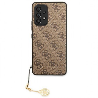Guess GUHCA53GF4GBR A53 5G A536 hnědé/hnědé pevné pouzdro 4G Charms Collection