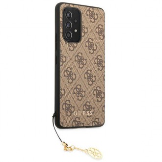 Guess GUHCA53GF4GBR A53 5G A536 hnědé/hnědé pevné pouzdro 4G Charms Collection