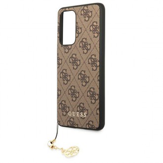 Guess GUHCA53GF4GBR A53 5G A536 hnědé/hnědé pevné pouzdro 4G Charms Collection