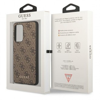 Guess GUHCA53GF4GBR A53 5G A536 hnědé/hnědé pevné pouzdro 4G Charms Collection
