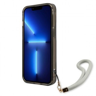 Guess GUHCP13LHTSGSK iPhone 13 Pro / 13 6,1&quot; černo/černé pevné pouzdro Translucent Stap