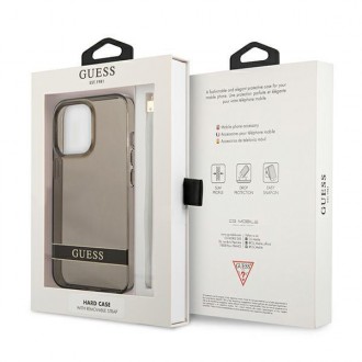 Guess GUHCP13LHTSGSK iPhone 13 Pro / 13 6,1&quot; černo/černé pevné pouzdro Translucent Stap