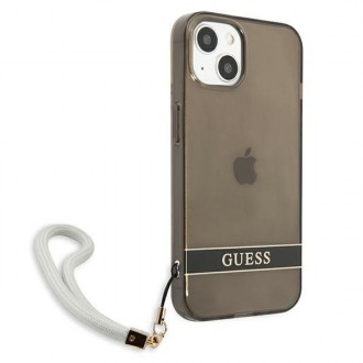 Guess GUHCP13MHTSGSK iPhone 13 6,1&quot; černo/černé pevné pouzdro Translucent Stap
