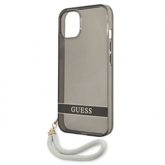 Guess GUHCP13MHTSGSK iPhone 13 6,1&quot; černo/černé pevné pouzdro Translucent Stap