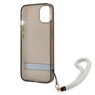 Guess GUHCP13MHTSGSK iPhone 13 6,1&quot; černo/černé pevné pouzdro Translucent Stap