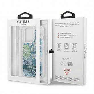 Guess GUHCP13XLFLSN iPhone 13 Pro Max 6,7&quot; zelený/zelený pevný obal Flower Liquid Glitter
