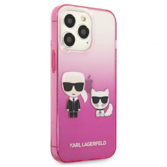 Karl Lagerfeld KLHCP13XTGKCP iPhone 13 Pro Max 6,7" hardcase różowy/pink Gradient Ikonik Karl & Choupette