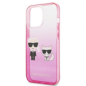 Karl Lagerfeld KLHCP13XTGKCP iPhone 13 Pro Max 6,7" hardcase różowy/pink Gradient Ikonik Karl & Choupette