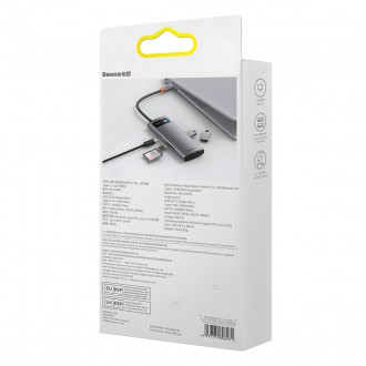 Baseus Metal Gleam Series 6 v 1 USB Type C HUB dokovací stanice – 3 x USB 3.2 Gen. 1 / 1 x Power Delivery / 1 x čtečka karet SD / 1 x čtečka karet TF