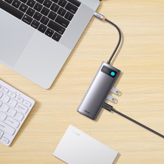 Baseus Metal Gleam Series 6 v 1 USB Type C HUB dokovací stanice – 3 x USB 3.2 Gen. 1 / 1 x Power Delivery / 1 x čtečka karet SD / 1 x čtečka karet TF