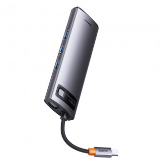 Dokovací stanice 8-v-1 USB typu C HUB Baseus Metal Gleam Series – 2 x HDMI / 3 x USB 3.2 Gen. 1 / 1 x napájení / 1 x čtečka karet SD / 1 x čtečka kare