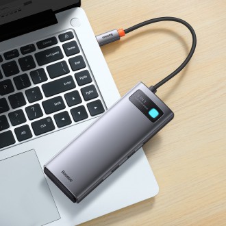 Dokovací stanice 8-v-1 USB typu C HUB Baseus Metal Gleam Series – 2 x HDMI / 3 x USB 3.2 Gen. 1 / 1 x napájení / 1 x čtečka karet SD / 1 x čtečka kare