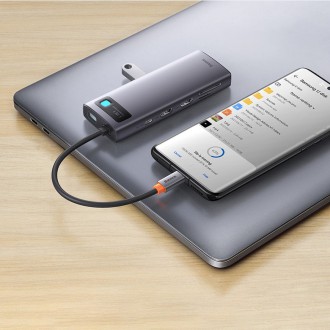 Dokovací stanice 8-v-1 USB typu C HUB Baseus Metal Gleam Series – 2 x HDMI / 3 x USB 3.2 Gen. 1 / 1 x napájení / 1 x čtečka karet SD / 1 x čtečka kare