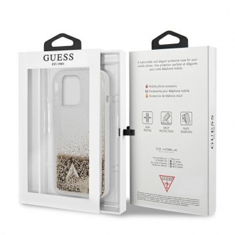 Guess GUOHCP13XGLHFLGO iPhone 13 Pro Max 6,7&quot; zlatý/zlatý pevný obal Glitter Charms