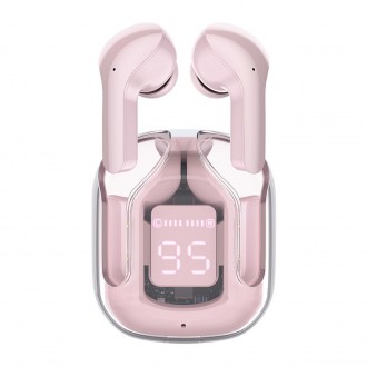 Bezdrátová sluchátka do uší Acefast TWS Bluetooth růžová (T6 růžový lotos)