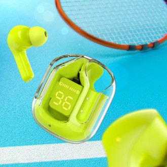 Bezdrátová sluchátka TWS Bluetooth do uší Acefast zelená (zelená T6 pro mládež)