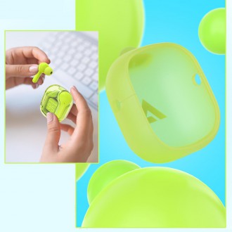Bezdrátová sluchátka TWS Bluetooth do uší Acefast zelená (zelená T6 pro mládež)